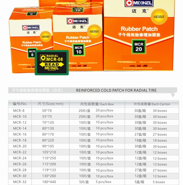 Michel 50×70mm ενισχυμένο κρύο μπάλωμα λαστιχένιο ISO9001 ροδών 3